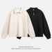 Textured Jacquard Lapel Sweatshirt Men's Autumn New Loose Retro Old Money Style Long Sleeved Polo Pullover Top_viptrois.com
