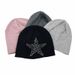 Autumn and winter women's knitted hat five-pointed star rhinestone pullover cap moon cold-proof warm wool cap double-layer breathable hat_viptrois.com