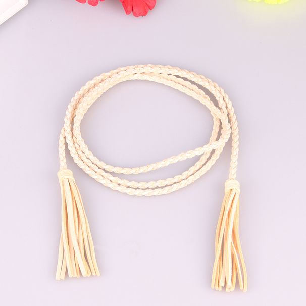 New tassel women's thin belt, creative new style, fashionable and versatile velvet tassel women's belt _viptrois.com