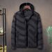 Men's Lightweight Quilted Jacket With Detachable Hood, Slim Fit Nylon Outer Shell, Winter Casual Zip-Up Coat For Urban Commute_viptrois.com