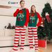 Christmas Santa hat alphabet stripes Christmas family suit printed home suit pajamas_viptrois.com
