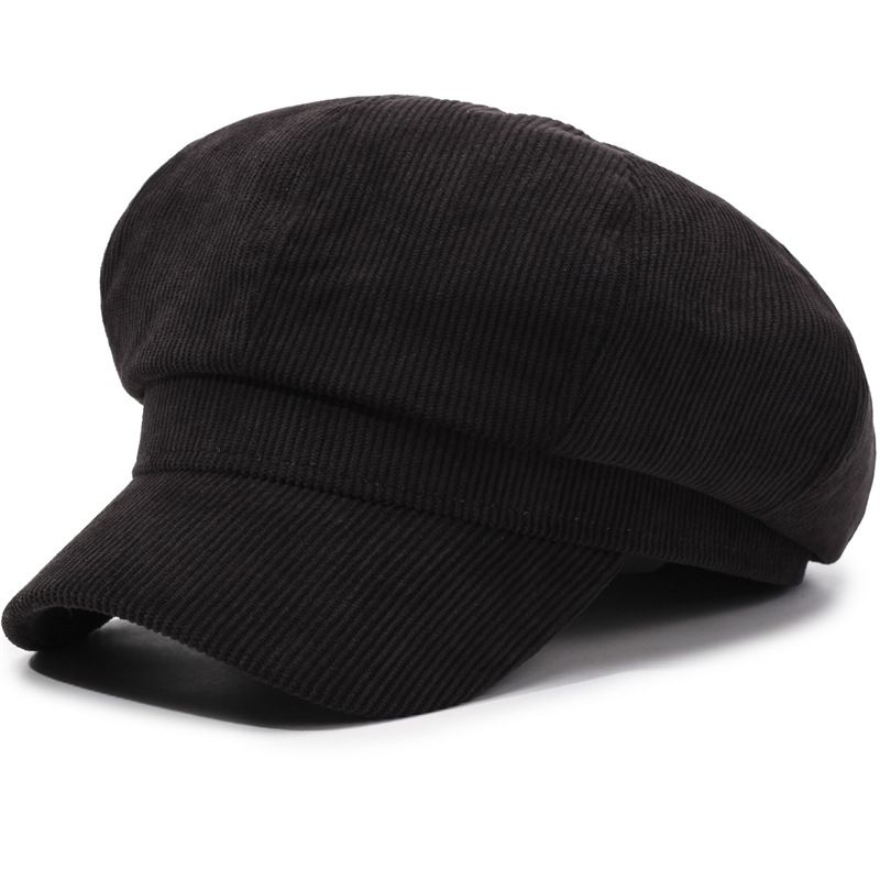 Plaid Octagonal Hat, Spring And Autumn Korean Style Casual Newsboy Cap, Fashionable Artist Hat, Duckbill Beret For_viptrois.com