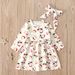 Christmas Children's spring and fall girls' long-sleeved Santa Claus dress + headscarf two-piece children's outfit ins_viptrois.com