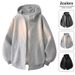 Large Hooded Sweater Men's And Women's Fleece Thickened Loose Casual Sports Jacket Top Zipper Shirt Cardigan Sweater Men's_viptrois.com