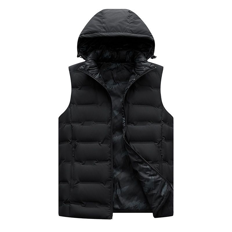 Pulse High-Quality For Men, Autumn And Winter Warmth, Windproof, Temperature-Locking, Sleeveless Vest With Detachable Hat, 80%_viptrois.com