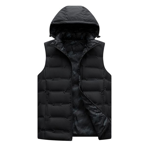 Pulse High-Quality For Men, Autumn And Winter Warmth, Windproof, Temperature-Locking, Sleeveless Vest With Detachable Hat, 80%_viptrois.com