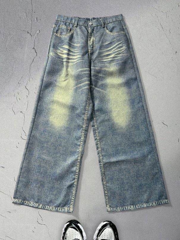 Slim Versatile Casual Denim Trousers Niche Design Trend Youth Popular Retro_viptrois.com