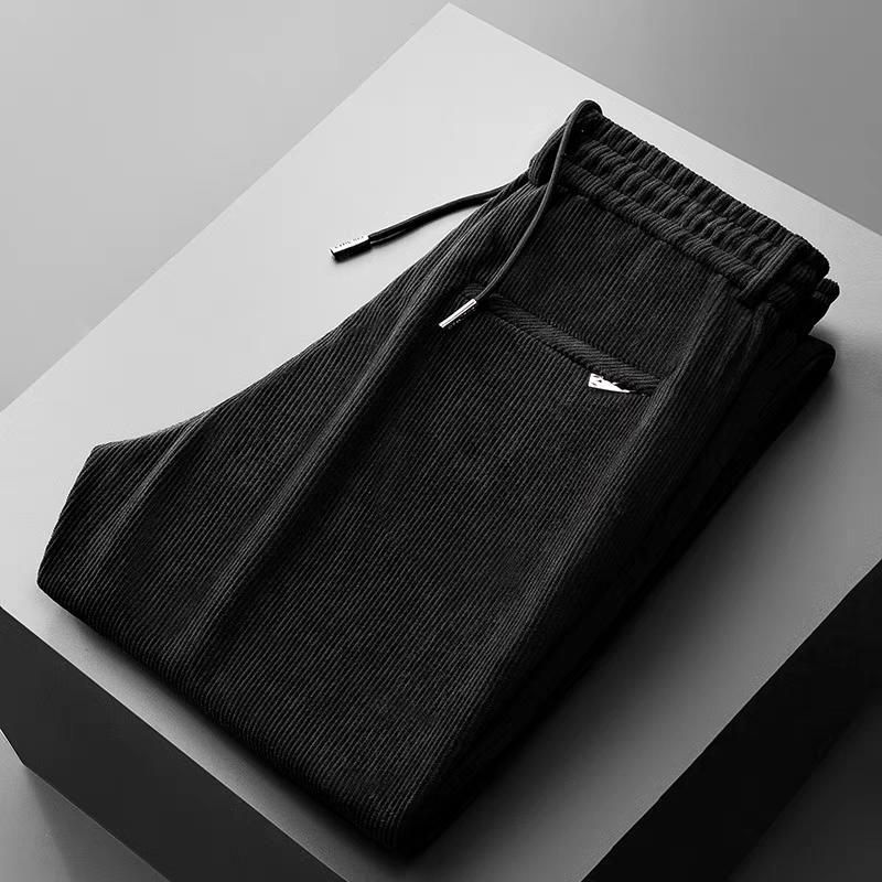 Men's Clothing Spring and autumn corduroy men's drape casual pants straight loose thick corduroy pants elastic middle aged dad men's pants_viptrois.com