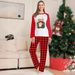 Christmas family pajamas home wear cartoon plaid print long sleeve holiday set_viptrois.com