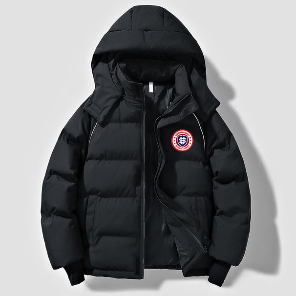 Men's Clothing Menswear Trendy Brand Hooded Split Raglan Sleeve Down Cotton Jacket With US Shield Print, Casual Loose Fit._viptrois.com