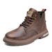 Autumn Casual Short British Style High-top Lace-up Leather Martin Boots Sports Men's Shoes_viptrois.com