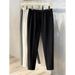 Men's Clothing Drape Casual Trousers Trendy Simple Solid Color Elastic Waist Straight Nine Point Drawstring Trousers_viptrois.com