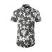Men's Short Sleeve Cotton Shirt With Skull Digital Print - Slim Fit, Breathable & Stylish For Casual Wear_viptrois.com