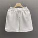 Men's Geometric Diamond Pattern Breathable White Shorts Casual Drawstring Waist Summer Bottoms_viptrois.com