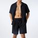 Summer Sports Short Sleeve Shorts Cotton Linen Loose Casual Men's Shirt Set_viptrois.com