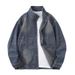 Men's Vintage Washed Denim Jacket - American Classic Relaxed Fit Workwear Coat With Distressed Finish_viptrois.com