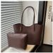 Women's Bags Casual Commuting New Two Piece Mother And Child Solid Color Texture Popular One Shoulder Underarm Tote Bag Female_viptrois.com