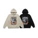 Fashion Style Fleece-lined 430g Plaster Angel Print Hoodie, Loose Casual American-style Sweatshirt_viptrois.com
