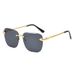 Fashionable Frameless Square Sunglasses With UV400 Protection - Trendy Snakehead Design For Men & Women (Black Lens)_viptrois.com