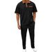Men's Waffle Knit Lapel Polo & Shorts Set - Color Block Casual 2-Piece Outfit_viptrois.com