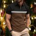 Lapel Casual Fashion Lapel Chest Stripes Man Short Sleeve T-shirt Summer Compression Shirt Cotton Designer High Quality Clothing_viptrois.com