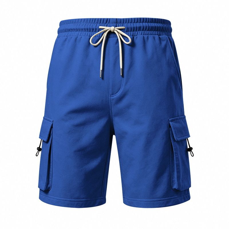 Summer Men's Casual Loose Fit Cargo Shorts With Multiple Pockets Style Heavyweight Knit Terry Sports Outdoor_viptrois.com