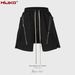 Men's Clothing Men's And Women's Spring And Summer New Double Zipper Stitching Slit Terry Casual Pants Functional Style Slit Niche Shorts_viptrois.com