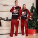 Christmas Letter plaid Christmas family suit printed home dress pajamas_viptrois.com