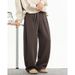 Men's Clothing Japanese Loose Silhouette Drape Casual Pants Men 25 Spring New Sweatpants Pleated Double Drawstring Design Sports Trousers_viptrois.com