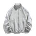 Men's Clothing Sweatshirt Autumn/Winter Loose Cotton-Blend Zip Hoodie - Oversized Streetwear Sweatshirt With Patch Detail (Black, Heather Grey)_viptrois.com
