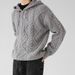 Pure Youthful Casual Hooded Jacquard For Men 2024 New Loose Slim Fit Inner Wear High-end Lazy Style Knitted Sweater_viptrois.com