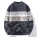 1 Winter Mink Cashmere Sweater Men's Half Turtleneck Fleece Thickened Knitted Base Shirt Trendy Autumn Outfit_viptrois.com