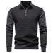 Pure 2025 Autumn Winter New Half-Zip's Stand Collar Cotton European Size High-Quality Business Casual Knitted Sweater For_viptrois.com