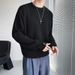 New high-end men's sweater round neck knitted jacket with autumn and winter design trendy brand white inner layer bottom shirt_viptrois.com