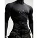 Men's Clothing Quick Drying Printed Sports T-Shirt Long Sleeved Casual Fitness Running Top Tight Fitting_viptrois.com