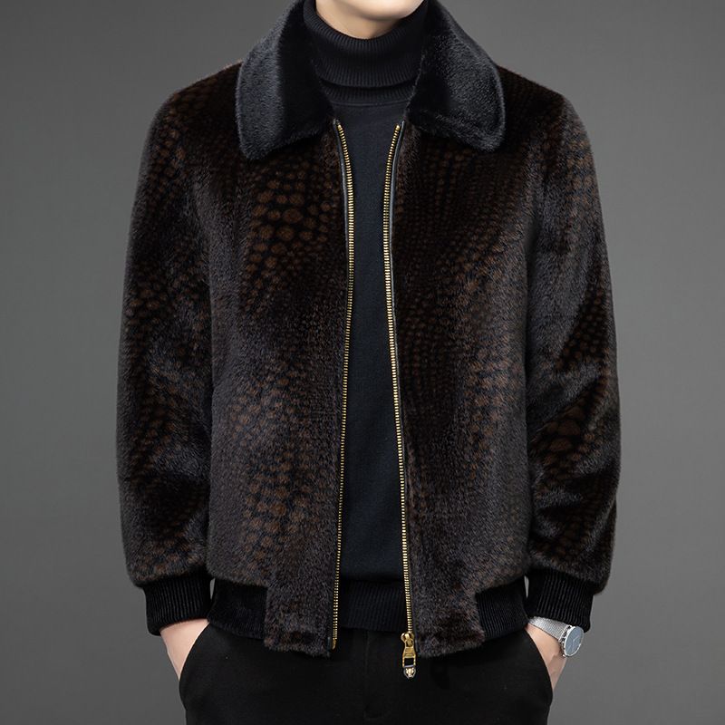 Men’s Premium Mink Fur Jacket With Hood – Thickened Winter Coat For Business Casual & Urban Commuting_viptrois.com