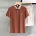 Men's Slim-Fit Contrast Collar Polo Shirt – Embroidered Short-Sleeve T-Shirt For Casual & Smart Wear_viptrois.com