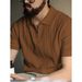 Zipper Polo Shirt Men's Short Sleeved Summer Knitted Thin Casual Versatile Trendy Fashion Slim Striped Ice Silk T-shirt_viptrois.com