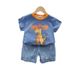 Boys' Outfit Baby's Skateboard Dinosaur Two-piece Set, Korean Version Summer Short Sleeved Outfit, Children's Clothing_viptrois.com