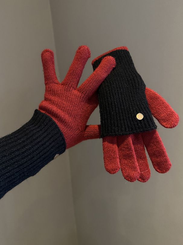 Korean Version Color Blocked For Winter Use, Cute With Two Touch Screen, Five Finger Cycling, Warm And Cold Resistant_viptrois.com