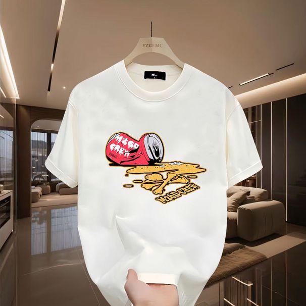 Short Sleeves 2025 New 100% Cotton T-shirt Summer Casual Light Luxury Premium Men's Fashion Trend_viptrois.com