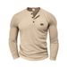 2025 Men's Casual American Style Spring And Autumn Waffle Thin Quick-Dry Button-Up Henley Long Sleeve Shirt_viptrois.com