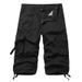 Premium Products Washed Cotton Workwear Shorts, Men's Multi Pocket Casual Cropped Pants, Straight Leg Pants_viptrois.com
