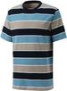 Men's Clothing Short Sleeved Striped Print Youth Casual T Shirt Polyester Round Neck Top_viptrois.com