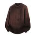 Men's Casual Solid Color Round Neck Pullover Sweater - Loose Fit Vintage Style Knit Top For Everyday Wear_viptrois.com