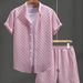 Men's Casual Sport Short Sleeve Shirt & Shorts Set - Summer Comfort Lounge Wear Outfit Lightweight & Breathable Fabric_viptrois.com
