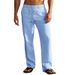 Summer Linen Men's Casual Pants Style Simple Stylish Solid Color Drawstring Straight Leg_viptrois.com
