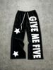 "Y2K Streetwear Couple's Hip-Hop Joggers – Adjustable Drawstring Print Sweatpants (Black/White, Sizes M-2XL)"_viptrois.com