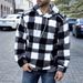 Men's Clothing Plaid Faux Fur Hooded Sweatshirt - Winter Cozy Fleece Pullover With Kangaroo Pocket, Oversized Fit, Soft & Warm Casual Streetwear_viptrois.com