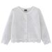 Baby Cotton Cardigan – Soft Breathable Knit Sweater For Toddlers (80-120cm, White/Pink/Yellow, A-Class Safety)_viptrois.com